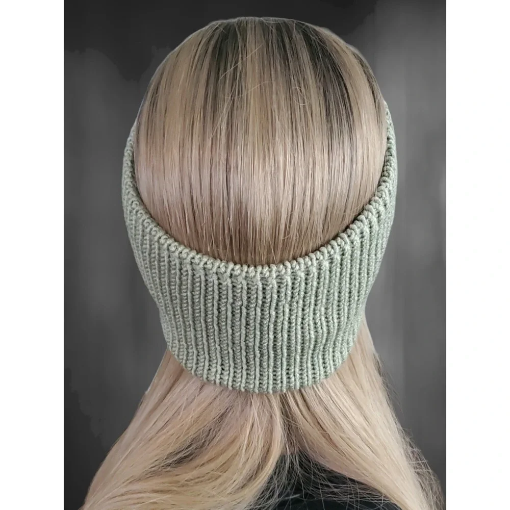 Handmade Knit Twisted‎ Headband | Green Winter Ear Warmer | Cozy Knit Hairband